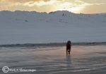 Sorcha on frozen beach - Castlerock